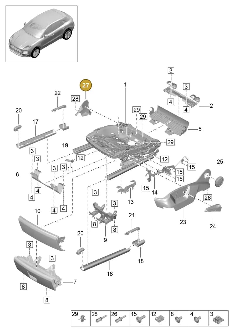 PAB8813271E0 — Porsche Macan R4 TFSI (2018-) diagram p52817100, position 27