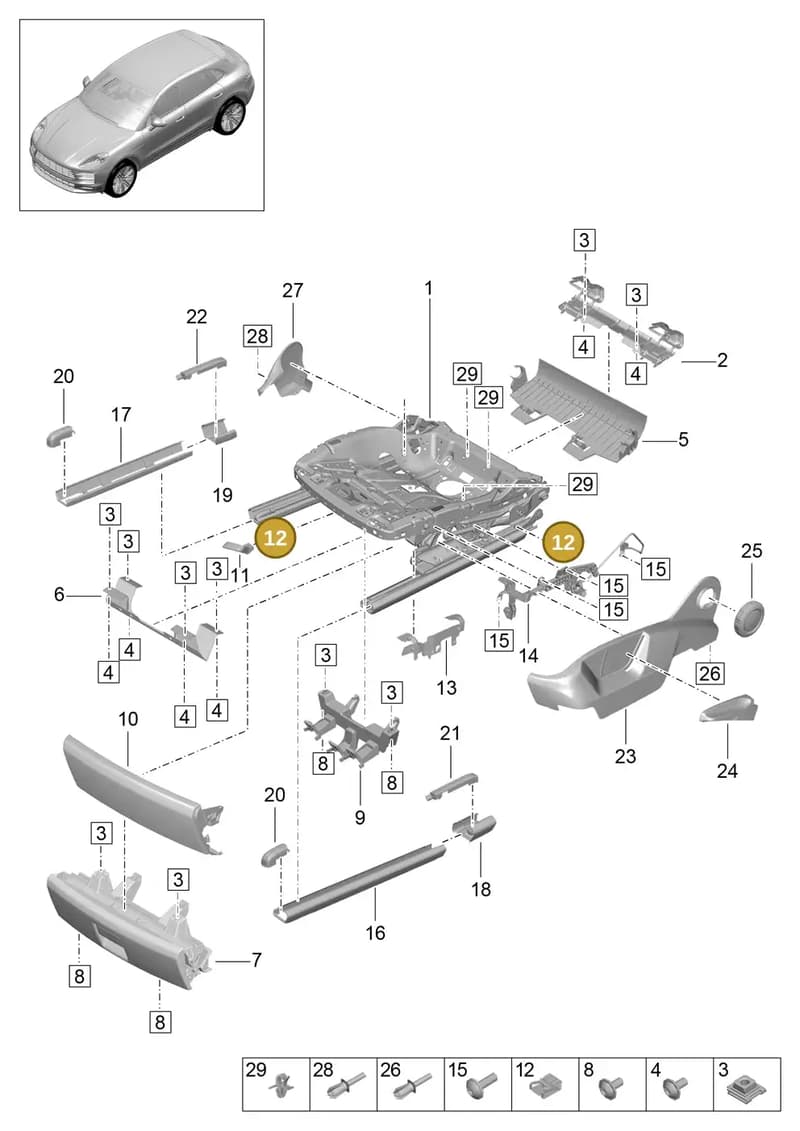 PAB881449 — Porsche Macan (2018-2022) diagram p52817100, position 12