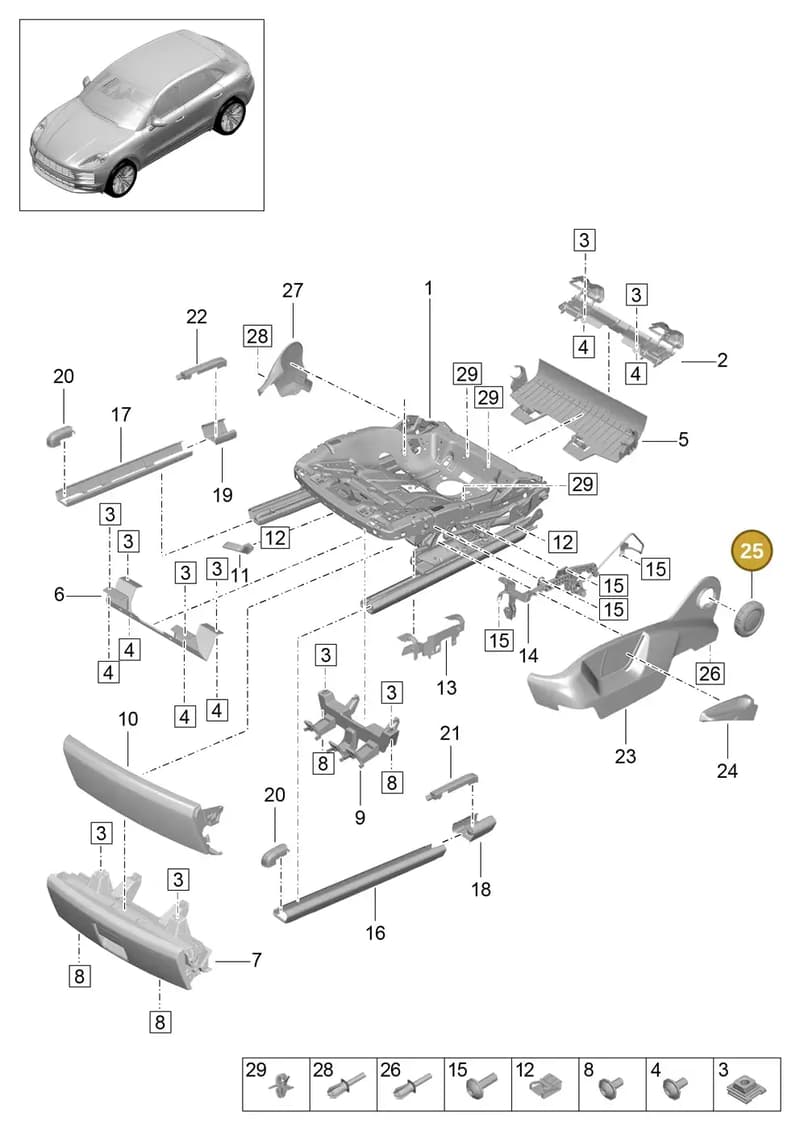 PAB881671AOT5 — Porsche Macan (2018-2022) diagram p52817100, position 25