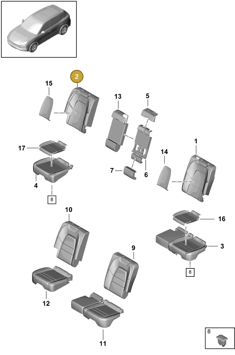 PAB883108 — Porsche Cayenne (2017-2023) diagram p51818000, position 2