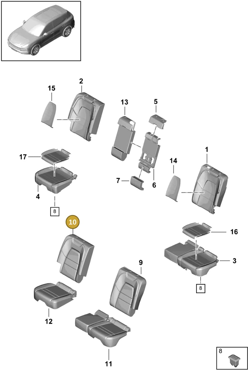 PAB88531800OL8 — Porsche Cayenne (2017-2023) diagram p51818000, position 10