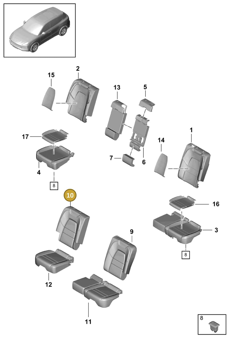 PAB88531800OL8 — Porsche Cayenne (2017-2023) diagram p51818020, position 10