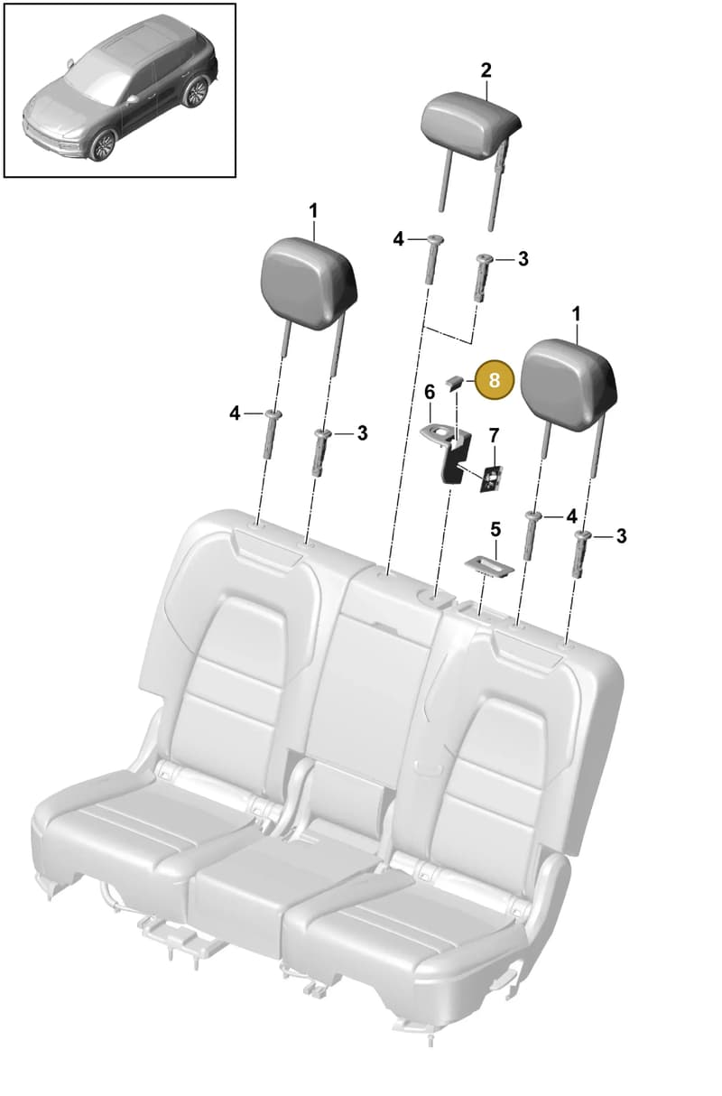 PAB88569500OT5 — Porsche Cayenne (2017-2023) diagram p51818010, position 8