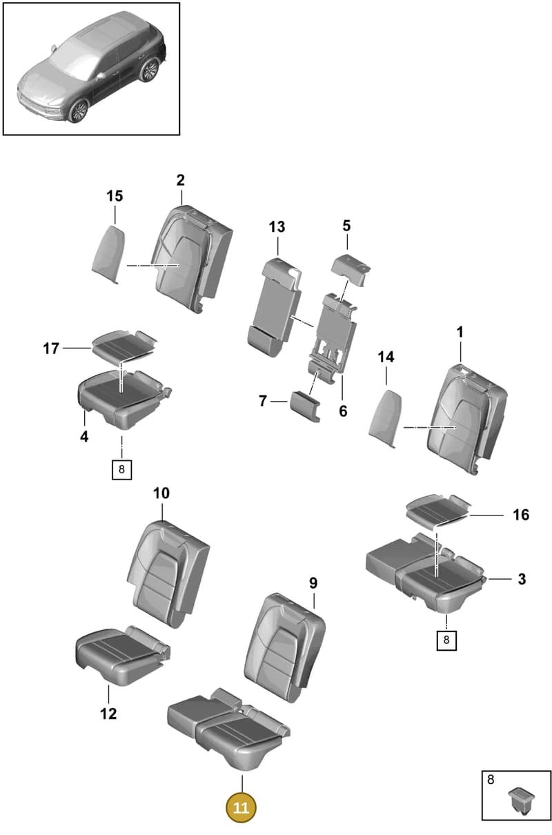PAB88578000OT5 — Porsche Cayenne (2017-2023) diagram p51818000, position 11