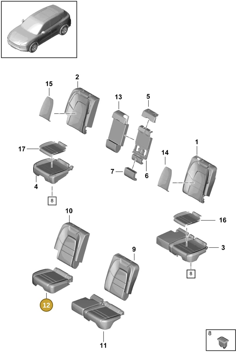 PAB885782001E0 — Porsche Cayenne (2017-2023) diagram p51818000, position 12