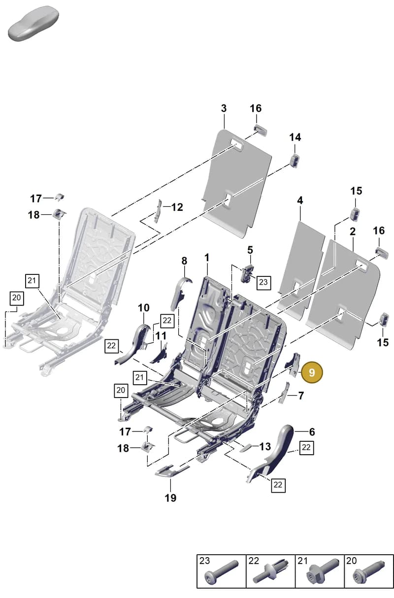 PAB88578200OB8 — Porsche Cayenne Hybrid Coupe (2023-) diagram p60818000, position 9