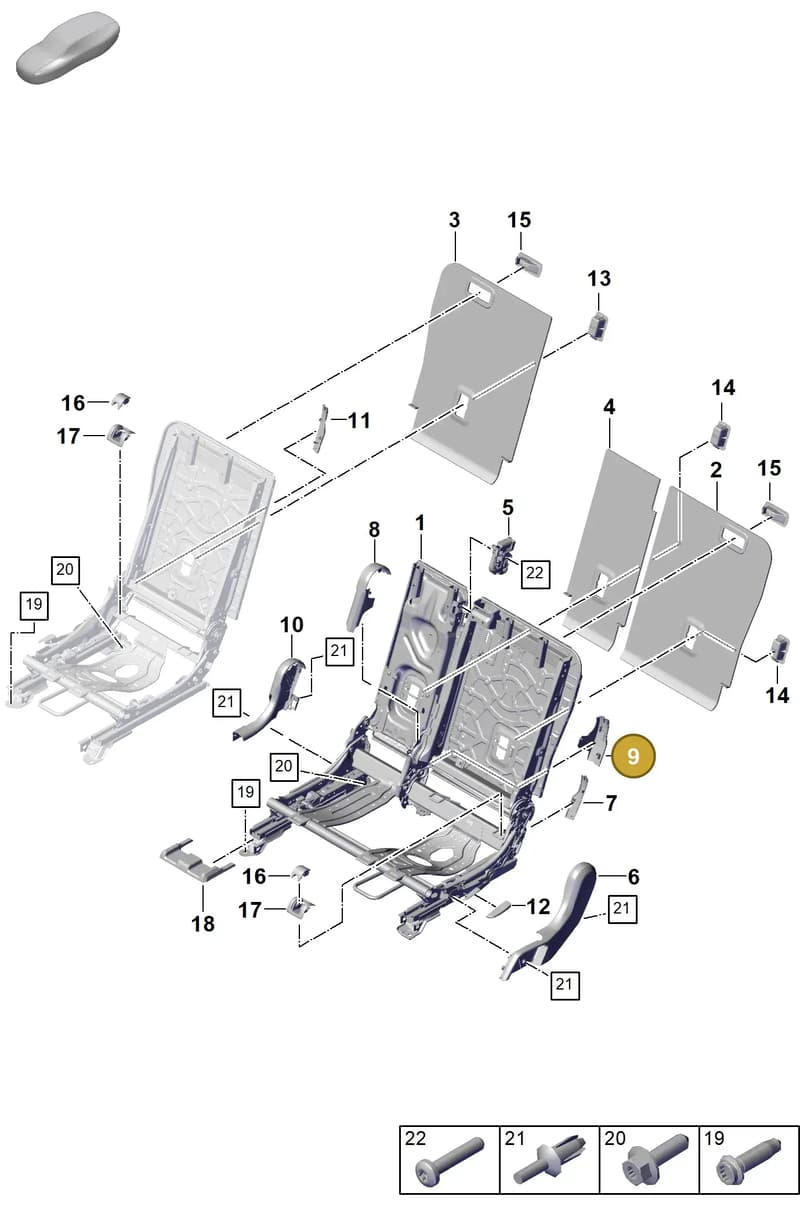 PAB88578200OU6 — Porsche Cayenne Hybrid Coupe (2023-) diagram p60818015, position 9