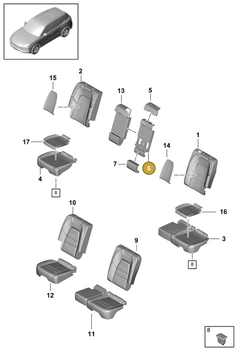 PAB88588300 — Porsche Cayenne (2017-2023) diagram p51818020, position 6