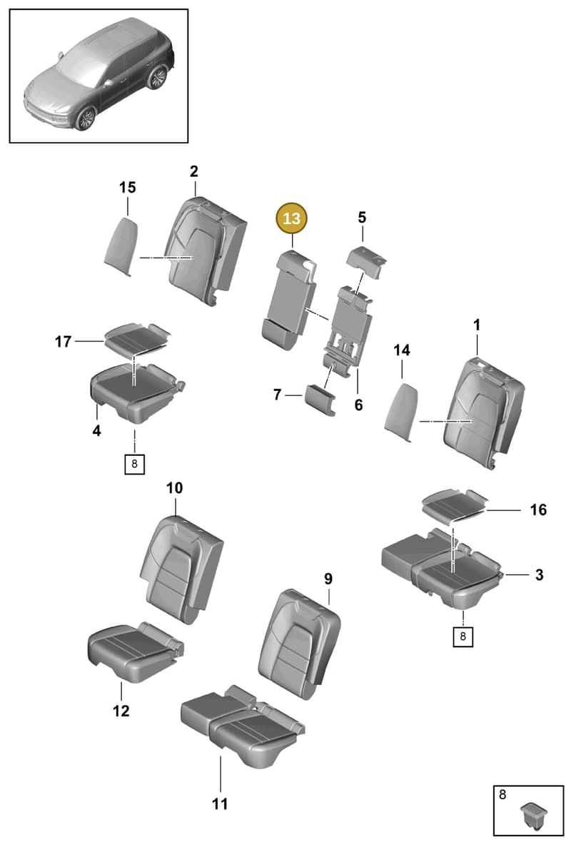 PAB88593300OL8 — Porsche Cayenne (2017-2023) diagram p51818020, position 13