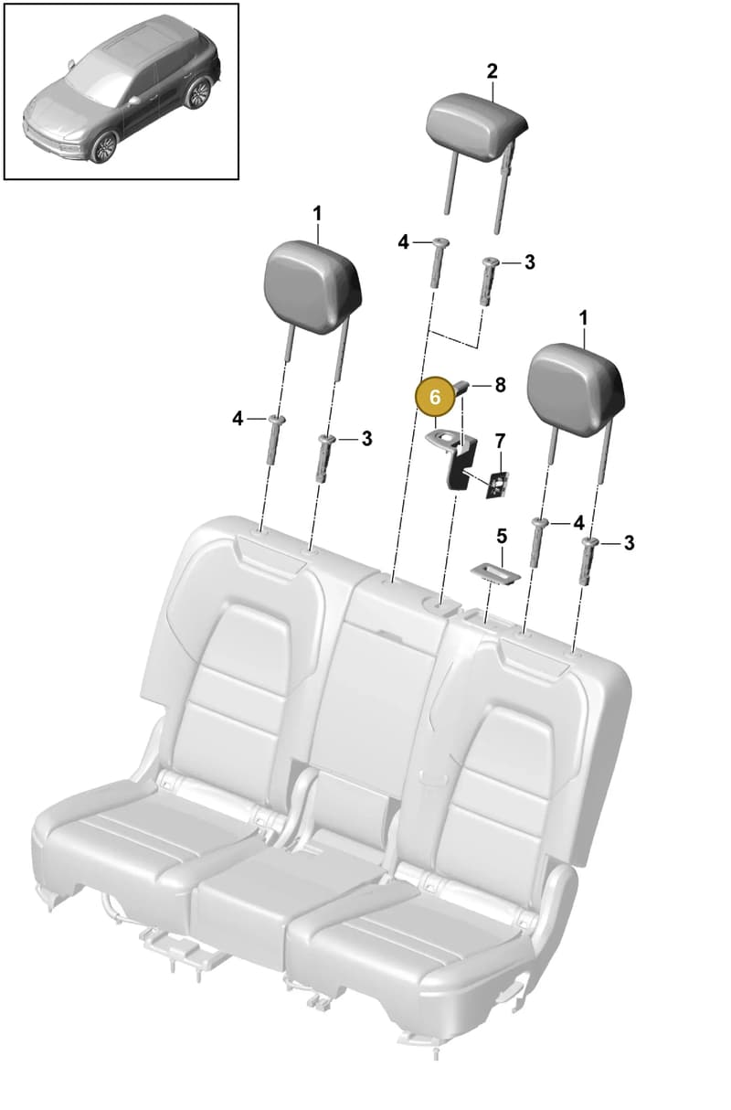 PAB886295OS1 — Porsche Cayenne (2017-2023) diagram p51818010, position 6
