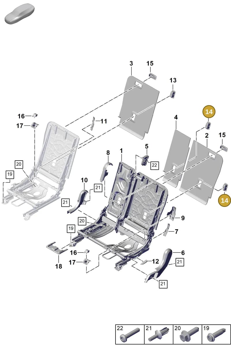 PAB88674750OH7 — Porsche Cayenne Hybrid Coupe (2023-) diagram p60818015, position 14