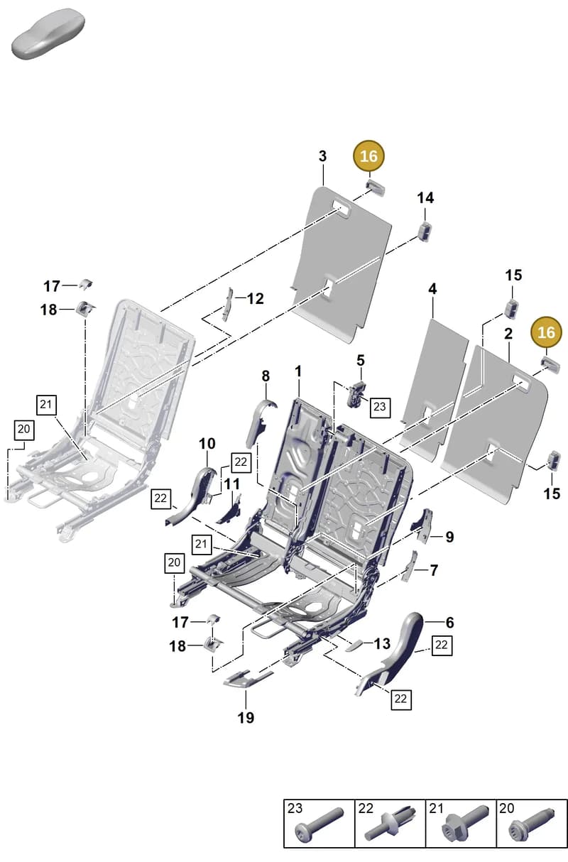 PAB88674800OU6 — Porsche Cayenne Hybrid Coupe (2023-) diagram p60818000, position 16