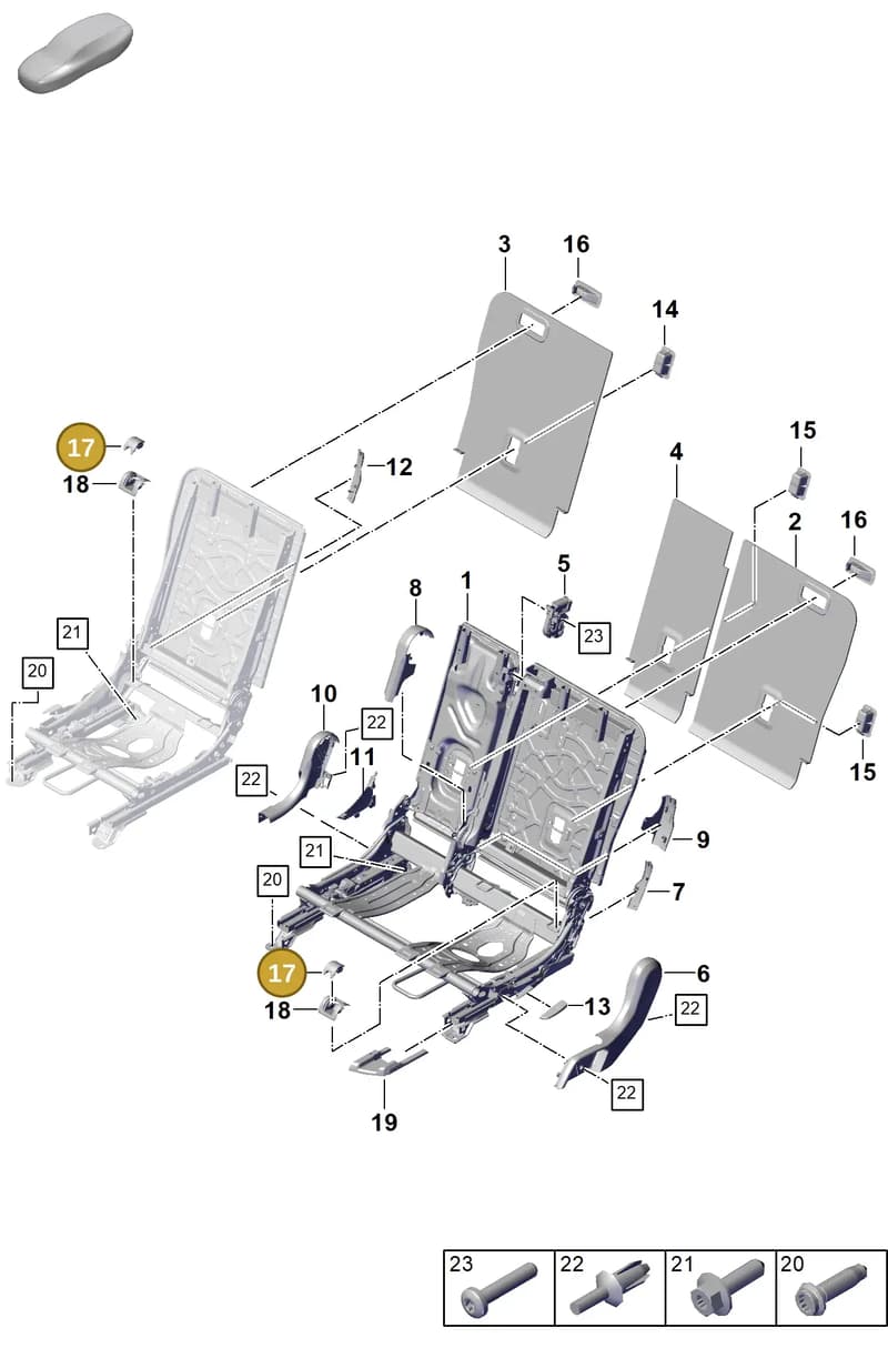 PAB88718700OB8 — Porsche Cayenne Hybrid Coupe (2023-) diagram p60818000, position 17