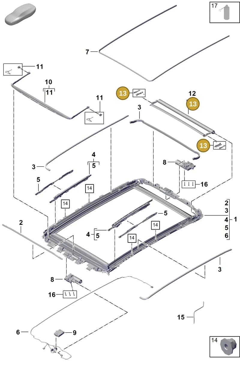 PAB89892400 — Porsche Cayenne Coupe (2023-2023) diagram p60811050, position 13