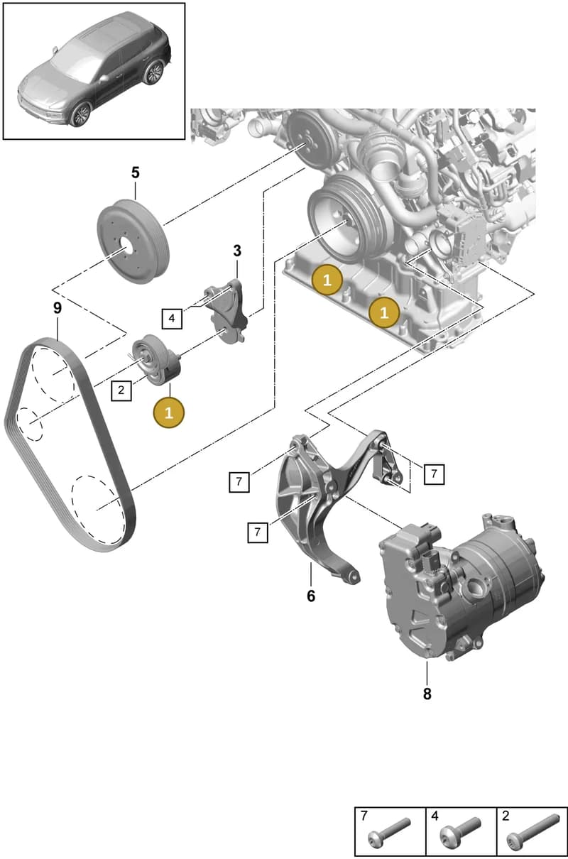 PAB903133 — Porsche Cayenne (2017-2023) diagram p51102080, position 1
