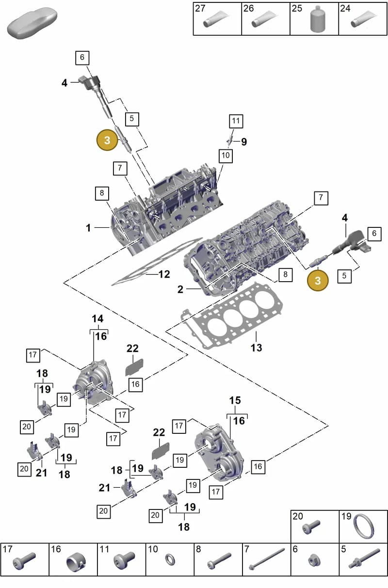 PAB905601 — Porsche Cayenne Coupe (2023-2023) diagram p60103030, position 3