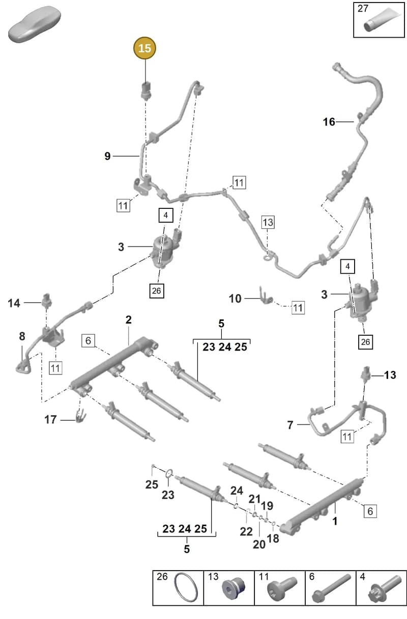 PAB906054B — Porsche 911 (2020-2022) diagram p53107000, position 15