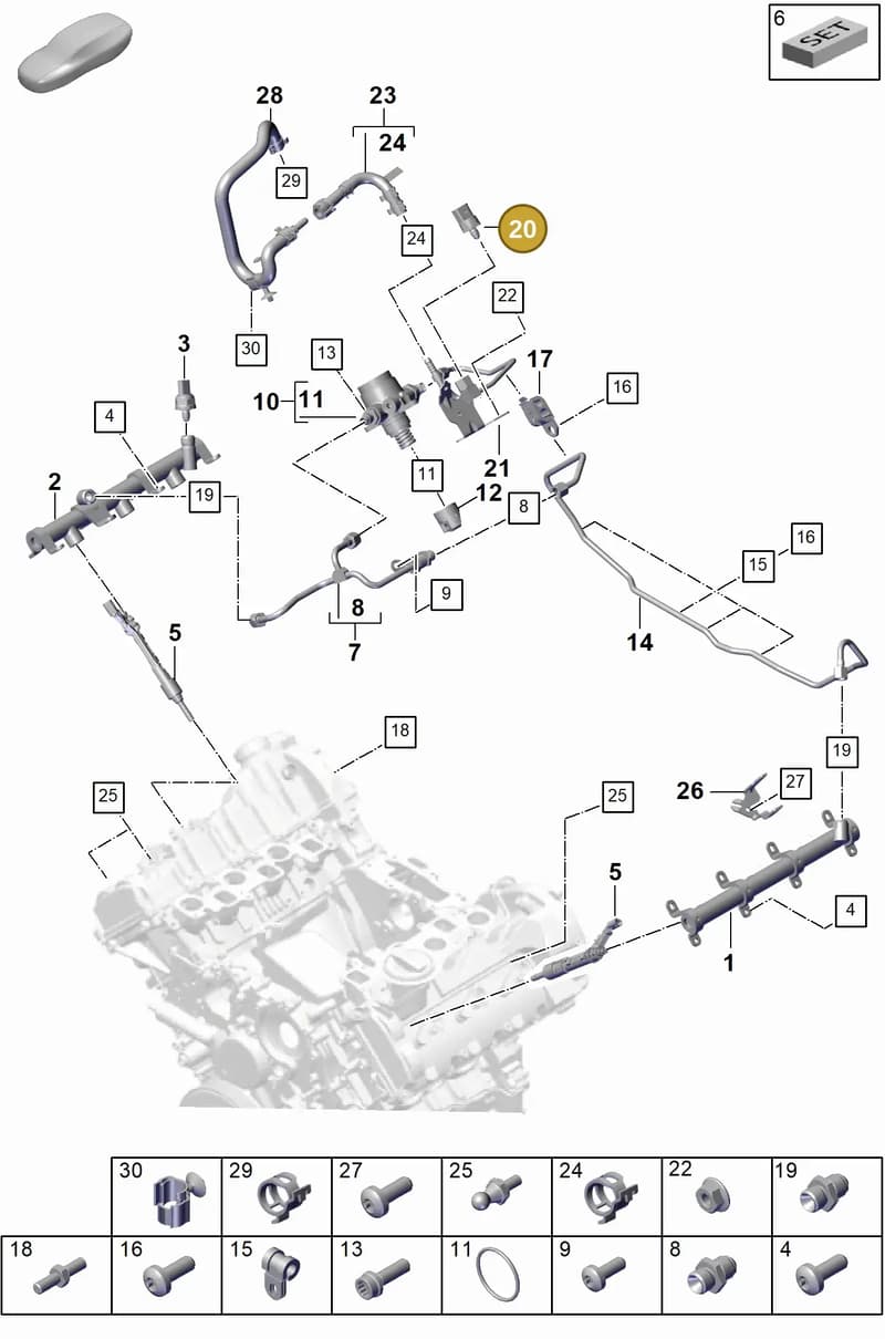 PAB906054B — Porsche Cayenne Coupe (2023-2023) diagram p60107010, position 20