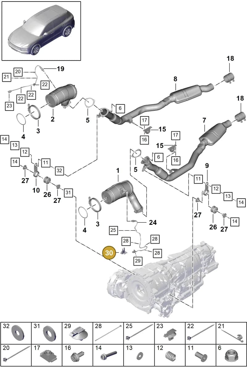 PAB906217B — Porsche Cayenne (2017-2023) diagram p51202065, position 30
