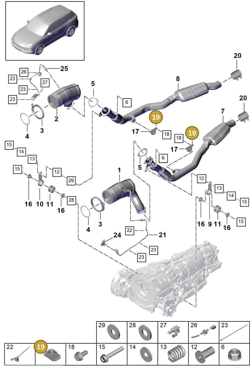 PAB906265H — Porsche Cayenne (2017-2023) diagram p51202070, position 19
