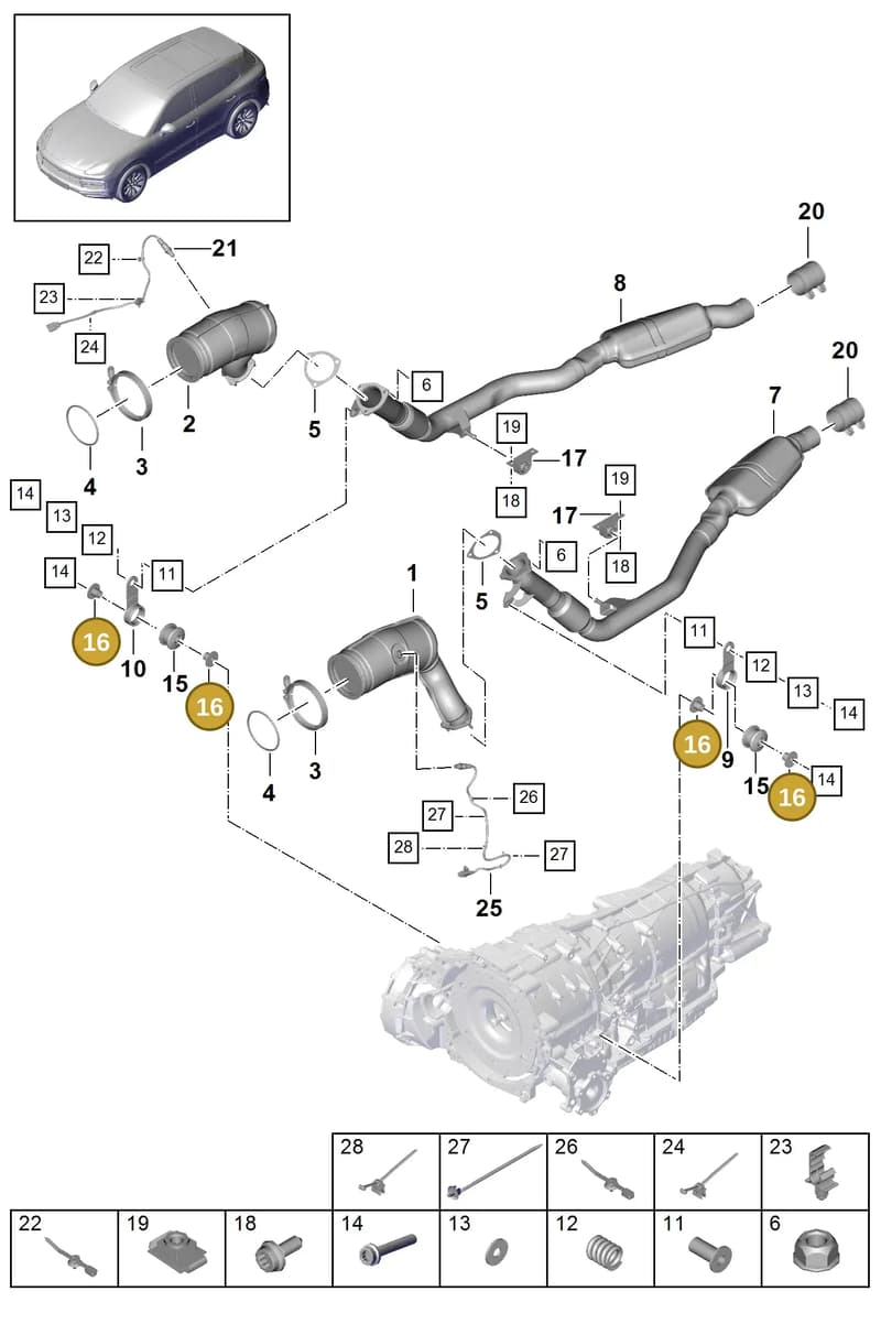 PAB906265K — Porsche Cayenne (2017-2023) diagram p51202080, position 16