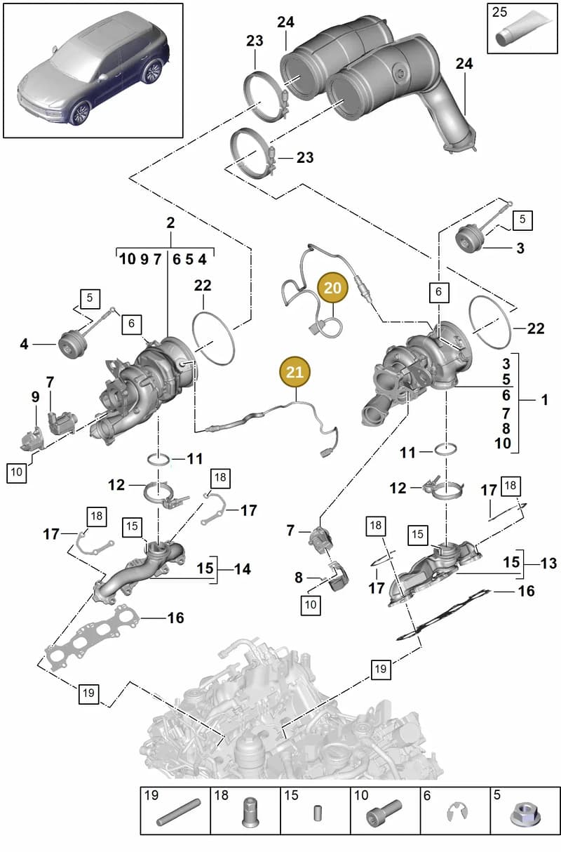 PAB906265N — Porsche Cayenne (2017-2023) diagram p51202000, position 20+21
