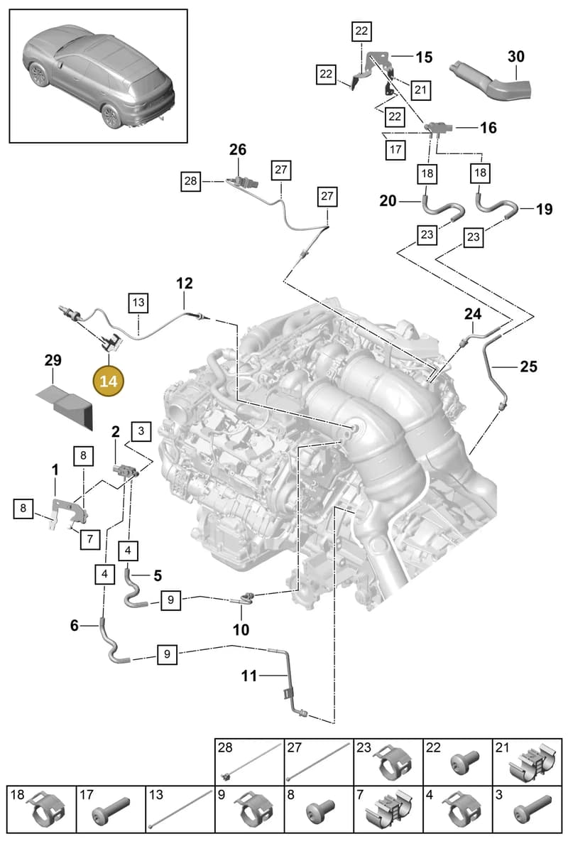 PAB90628700 — Porsche Cayenne (2017-2023) diagram p51202210, position 14