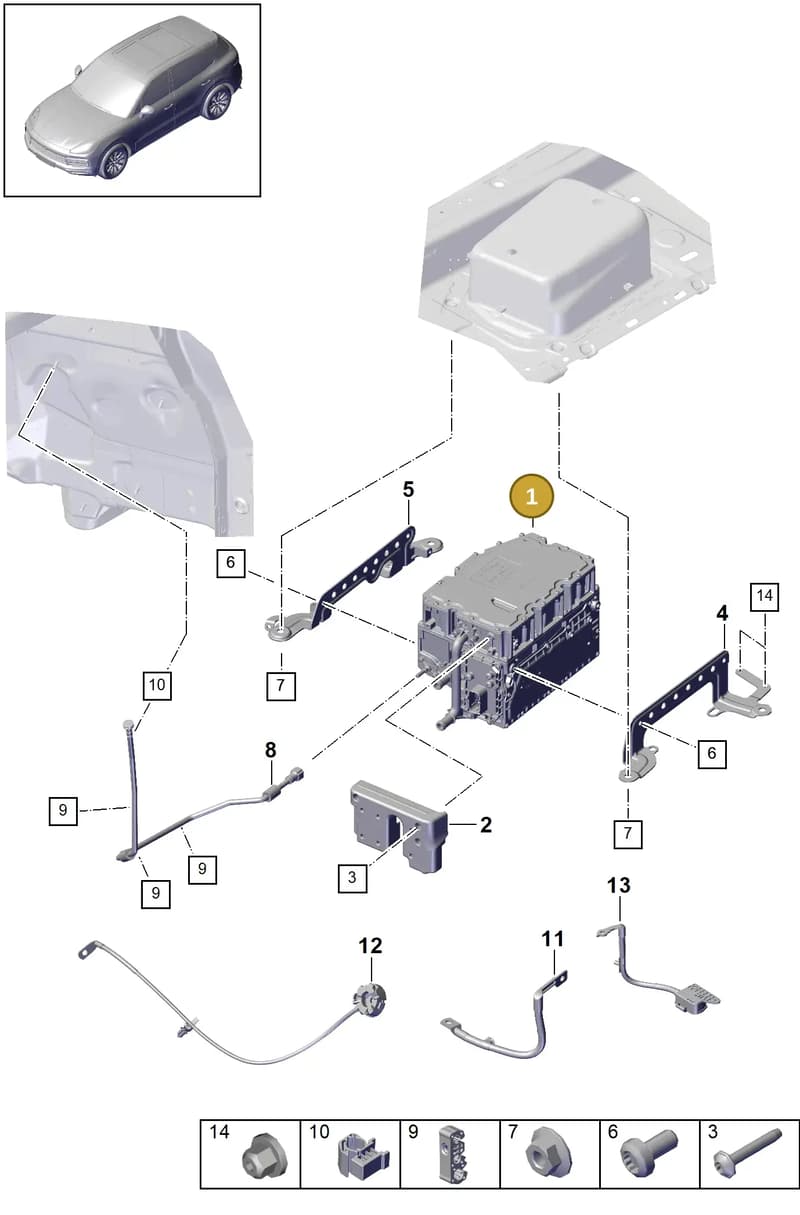 PAB907070J — Porsche Cayenne (2017-2023) diagram p51901110, position 1