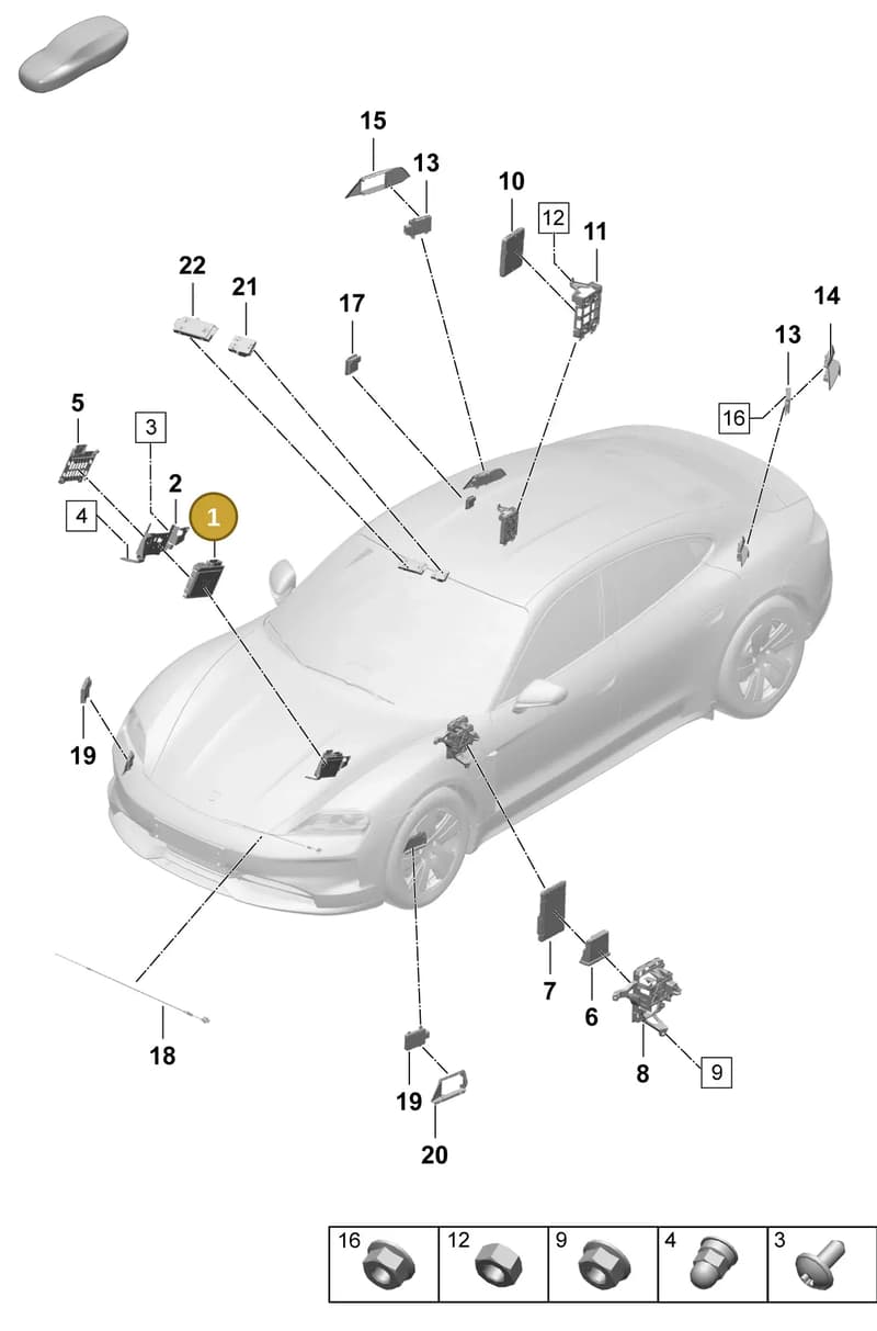 PAB907107F — Porsche Taycan Sport Turismo (2023-2025) diagram p64901300, position 1