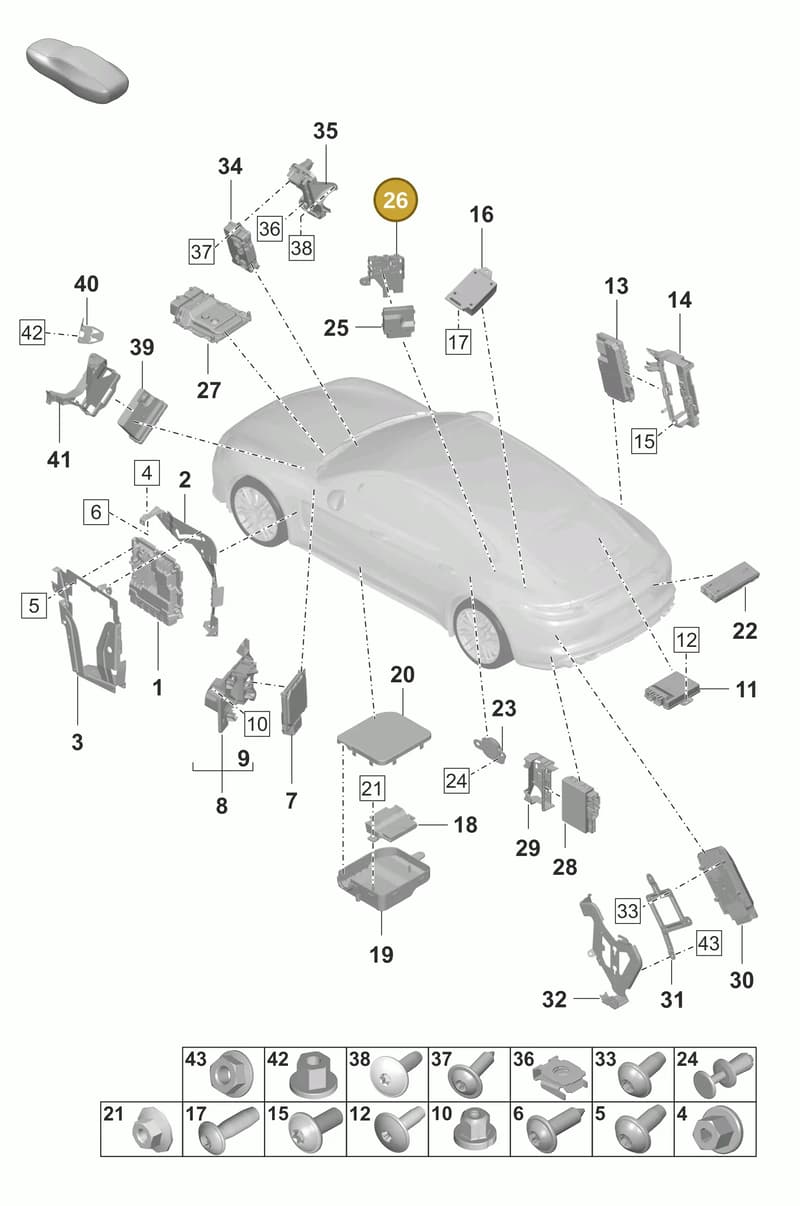 PAB907113A — Porsche Panamera (2020-2023) diagram p58901003, position 26