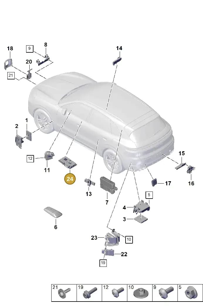 PAB907117C — Porsche Cayenne Coupe (2023-2023) diagram p60901300, position 24