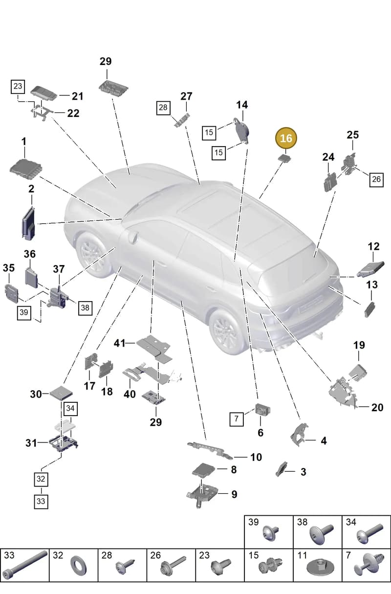 PAB90717600 — Porsche Cayenne (2017-2023) diagram p51901003, position 16