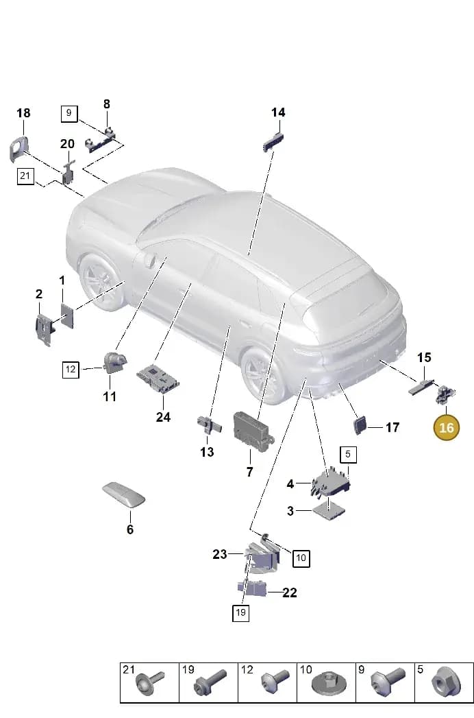 PAB90717600 — Porsche Cayenne Coupe (2023-2023) diagram p60901300, position 16