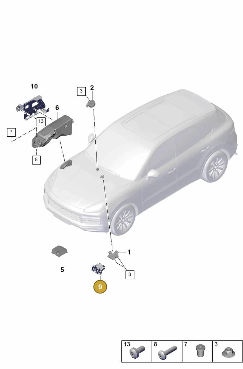 PAB90724900 — Porsche Cayenne (2017-2023) diagram p51911030, position 9