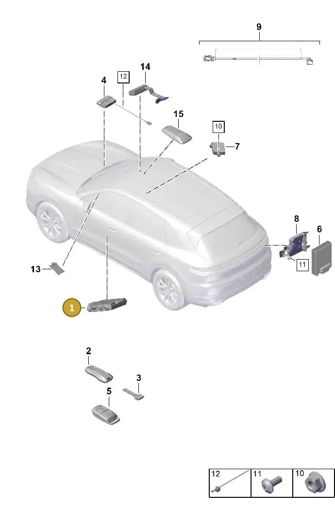 PAB907399B — Porsche Cayenne Coupe (2023-2023) diagram p60901400, position 1