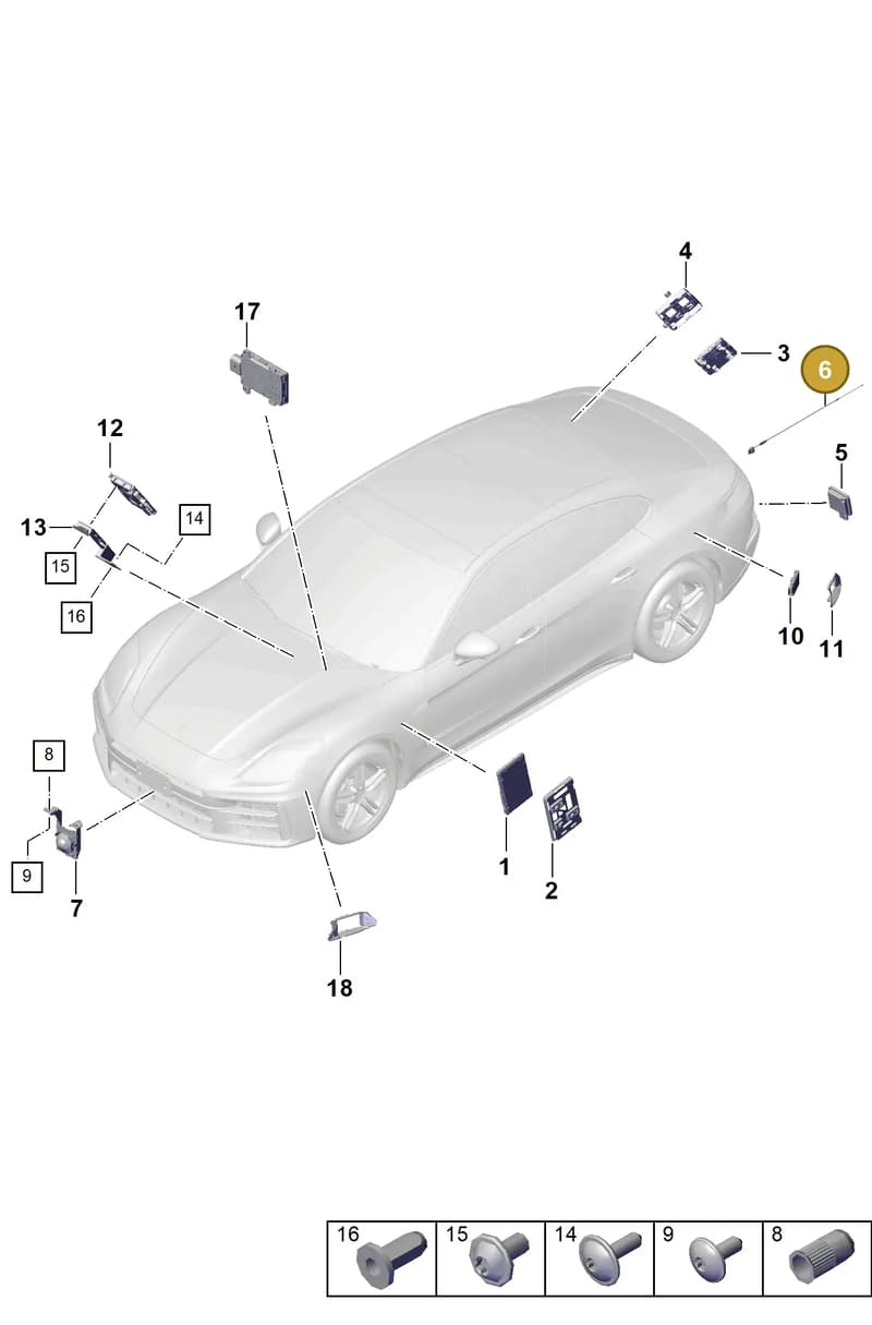 PAB907414A — Porsche Panamera (2023-2025) diagram p62901300, position 6