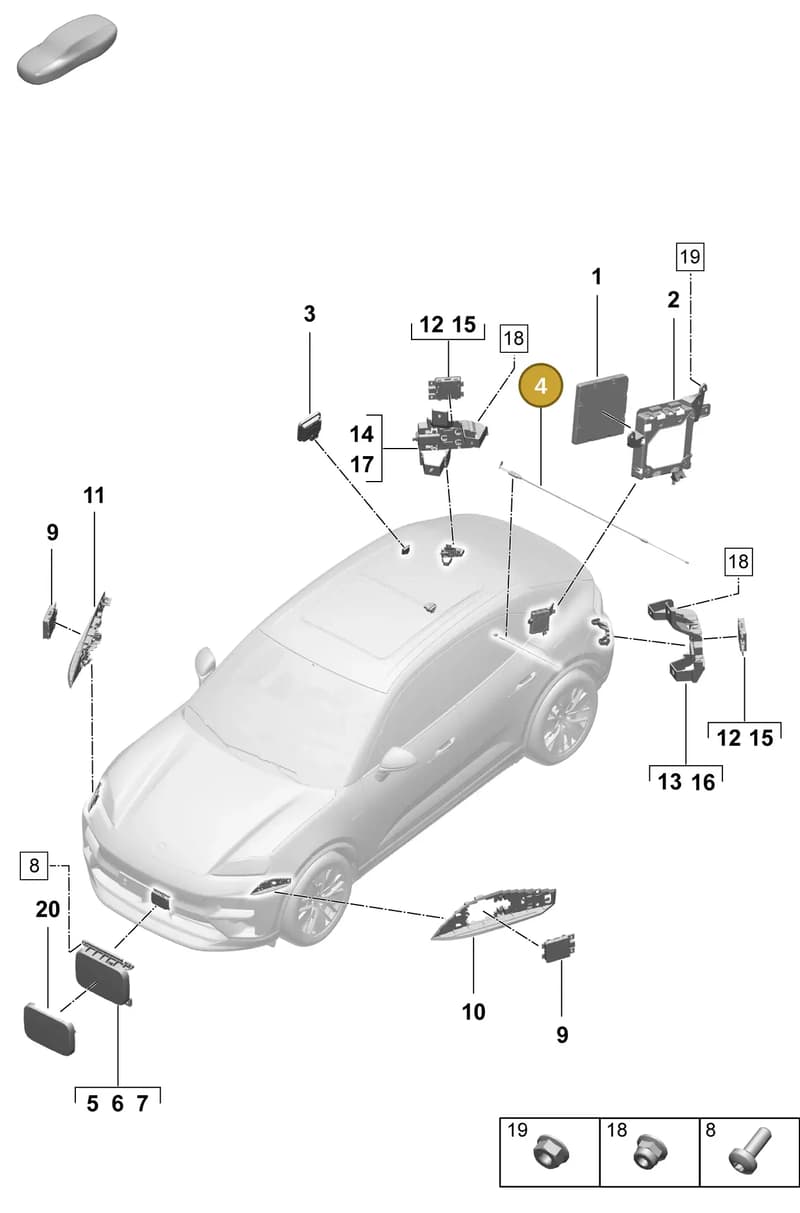 PAB907414 — Porsche Macan (2024-2024) diagram p61901300, position 4