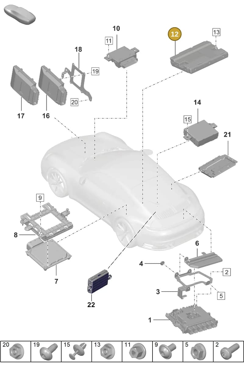 PAB907468Q — Porsche 911 (2018-2024) diagram p53901030, position 12