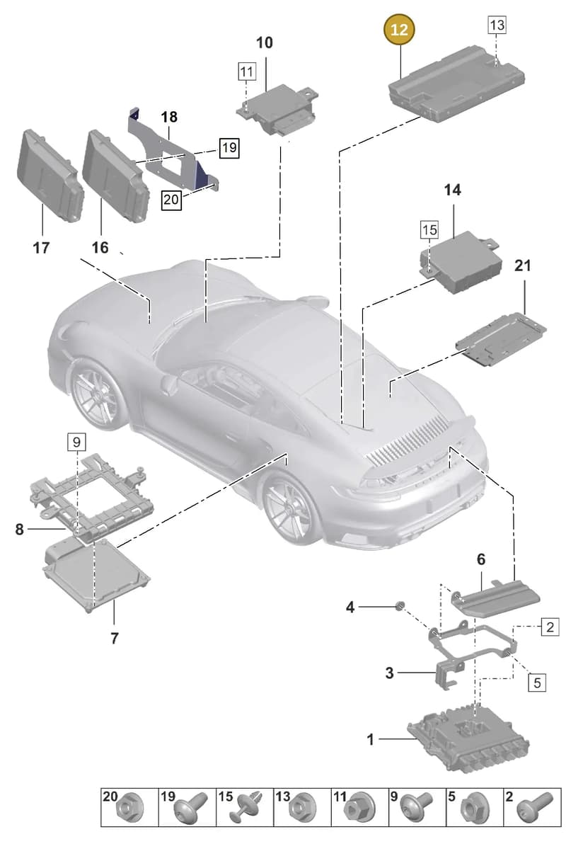 PAB907468T — Porsche 911 (2020-2022) diagram p57901030, position 12