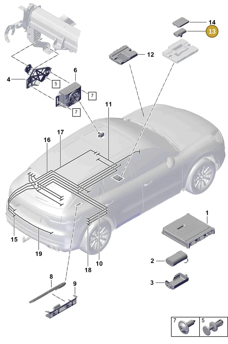 PAB907486 — Porsche Cayenne Coupe (2023-2023) diagram p60901500, position 13