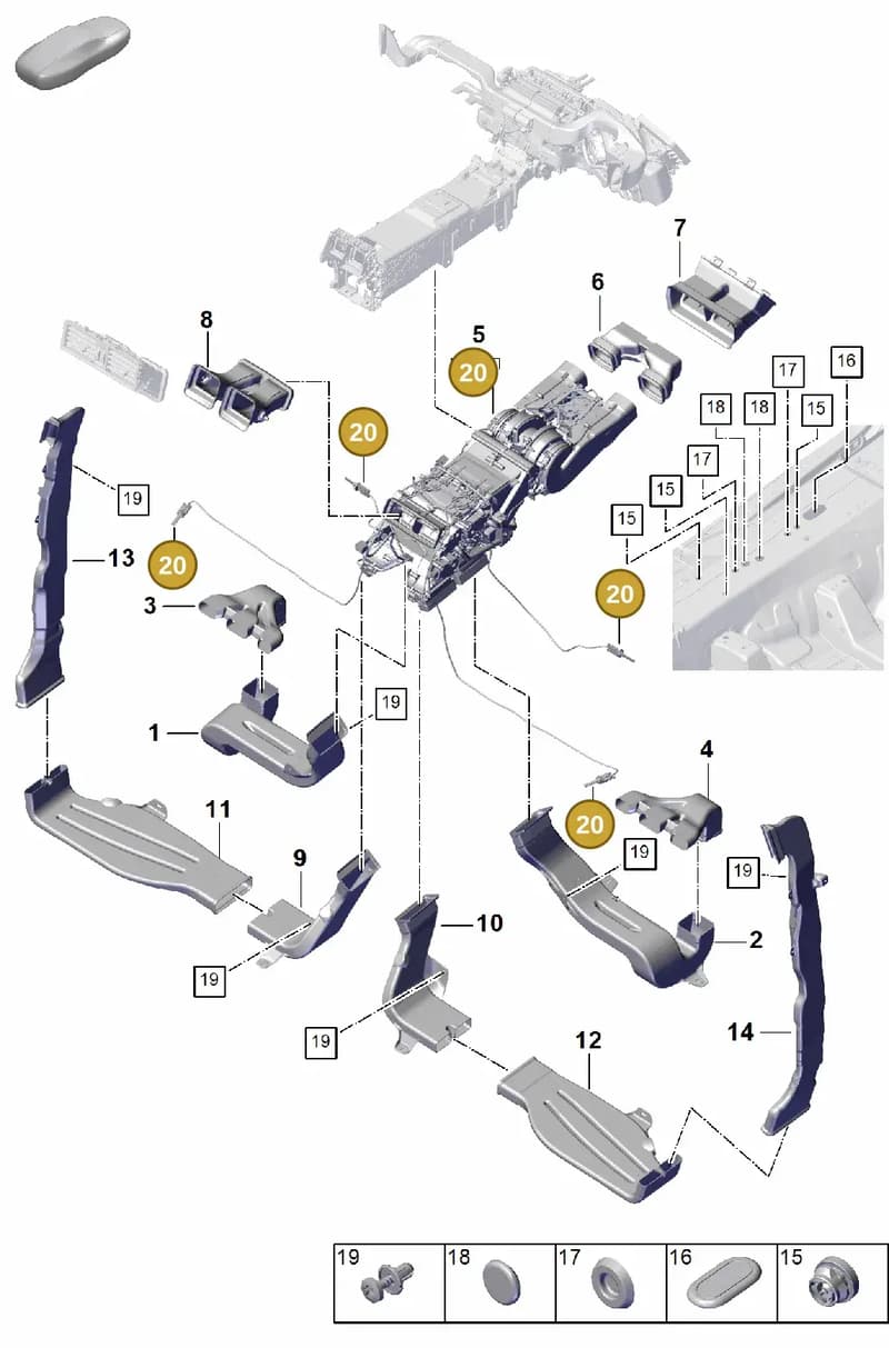 PAB907543 — Porsche Cayenne Coupe (2023-2023) diagram p60814250, position 20