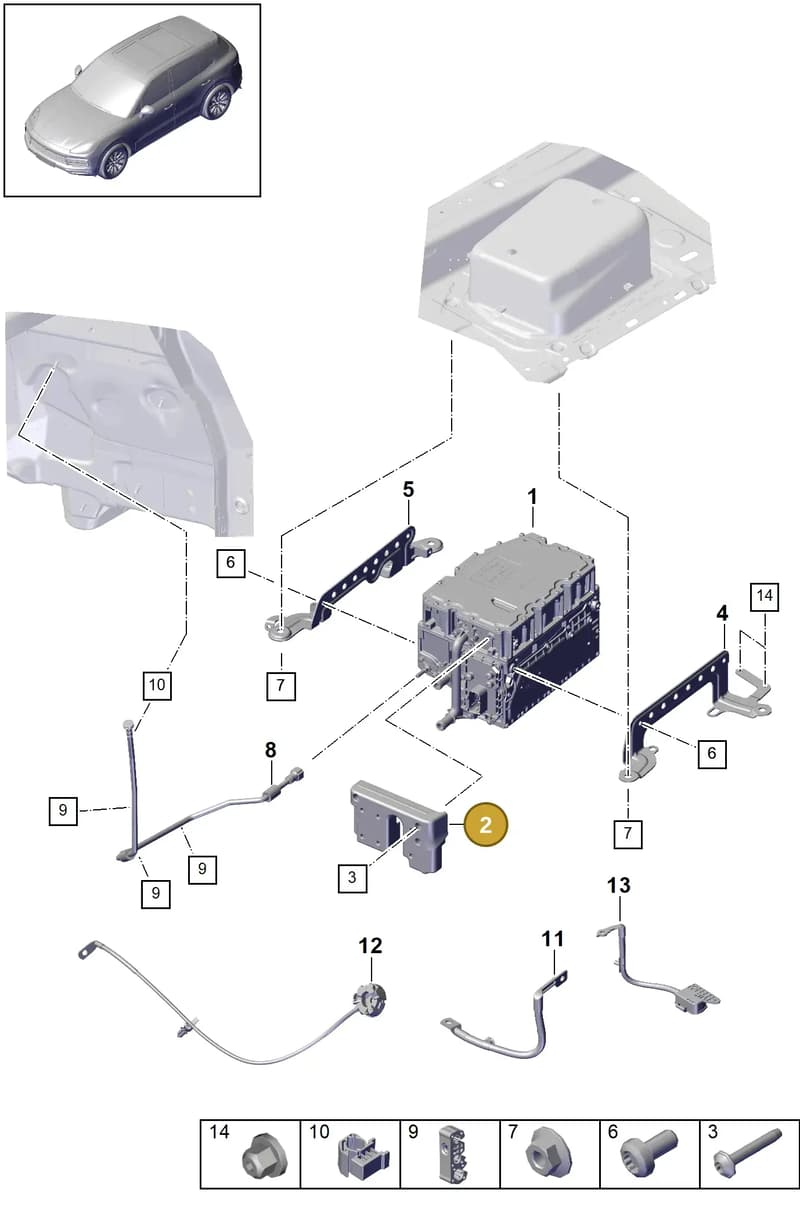 PAB907725 — Porsche Cayenne (2017-2023) diagram p51901110, position 2