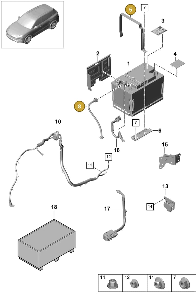 PAB91514300 — Porsche Cayenne (2017-2023) diagram p51902010, position 5+8