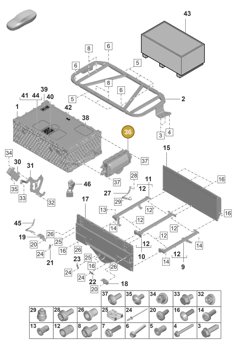 PAB915254C — Porsche Panamera (2020-2023) diagram p58901040, position 36