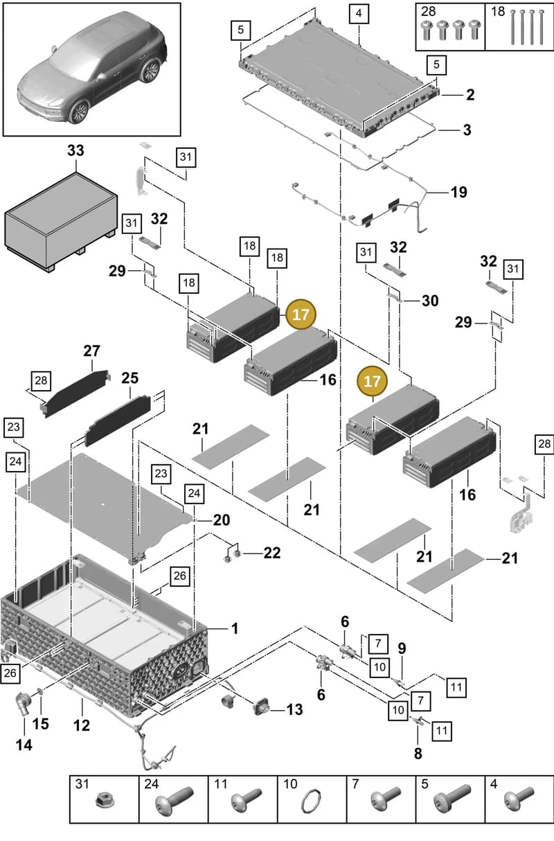 PAB915591G — Porsche Cayenne (2017-2023) diagram p51901160, position 17