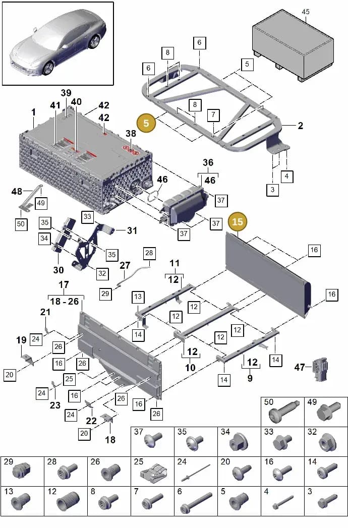 PAB915591J — Porsche Panamera (2016-2020) diagram p49901040, position 5+15