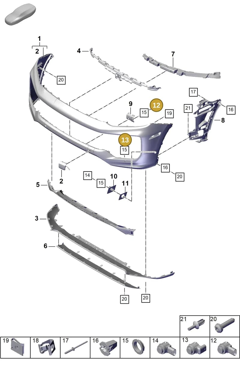 PAB919297AG2X — Porsche Cayenne Hybrid Coupe (2023-) diagram p60802040, position 12+13