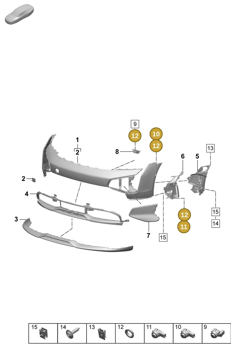 PAB919297AG2X — Porsche Taycan Sport Turismo (2023-) diagram p64802010, position 10+11+12