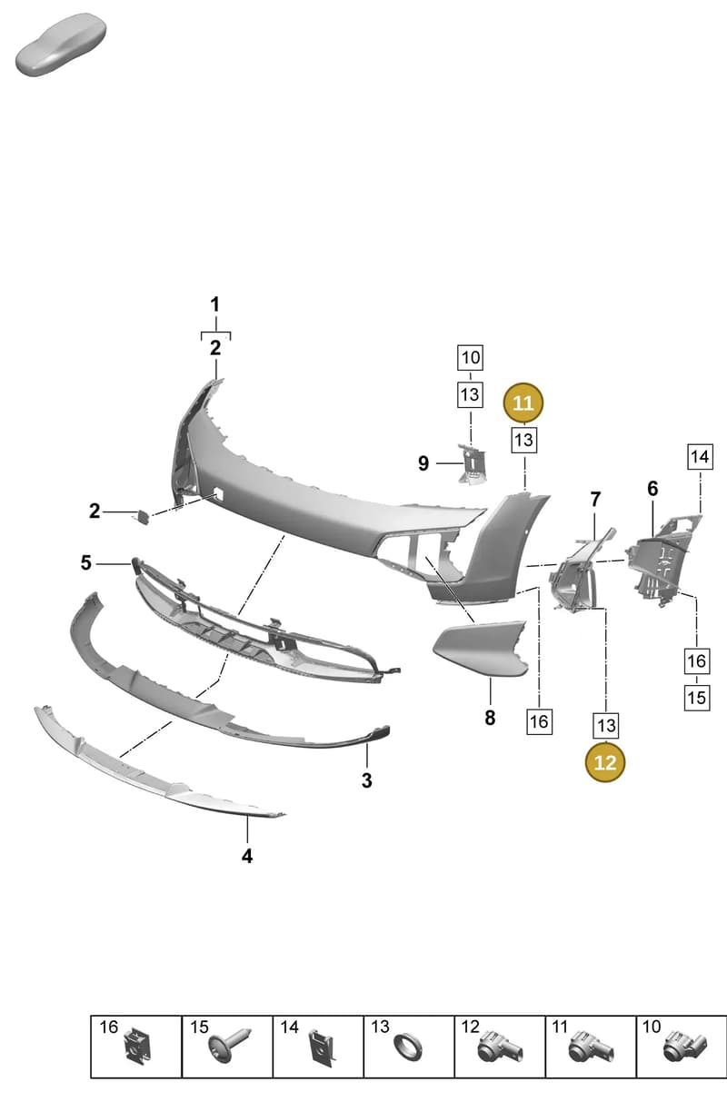 PAB919297AG2X — Porsche Taycan Sport Turismo (2023-) diagram p64802030, position 11+12