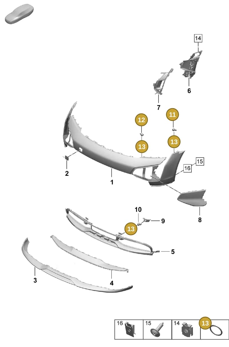 PAB919297AG2X — Porsche Taycan Sport Turismo (2023-) diagram p64802110, position 11+12+13